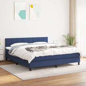 Posteľný rám boxspring s matracom modrý 180x200 cm látka 3140079