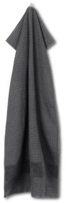 Tmavosivá froté osuška z Bio bavlny 70x140 cm Check – JUNA