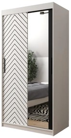 Skriňa Jodełka 2 100 biely/biely/čierna