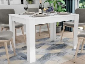 Jedálenský stôl Adam 120x80 cm, biely, rozkladací%