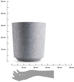 PLASTOVÝ KVETINÁČ ALOE TX 28,5X32 CM SIVÁ