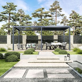 Bioklimatická pergola ECO 6x3 m, oceľ - voľne stojaca