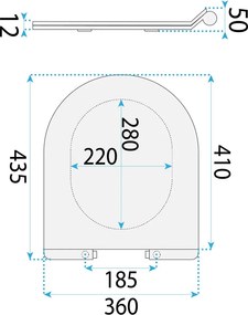 WC sedátko REA UF DUROPLAST FLAT, biela