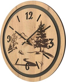 Hodiny na stenu do obývačky - Príroda a les | GRUN: HDF - Javor 30 cm 4799-115371 HDF0609-čiene-ruky