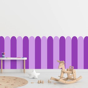 PIPPER. Textilná samolepiaca tapeta - Oblúk - Fialová farba Farba: Kombinácia, Veľkosť: 100 cm