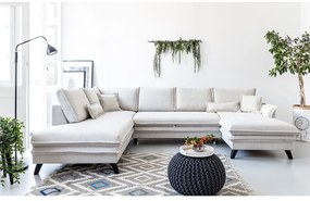 Svetlobéžová rozkladacia pohovka do "U" Miuform Charming Charlie, ľavý roh