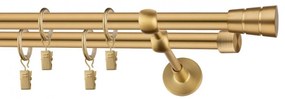 Dekorstudio Garniža dvojradová BASIC zlatá 19mm Dĺžka: 420cm, Typ uchytenia: Držiak dvojitý otvorený, Typ príslušenstva: Bez príslušenstva