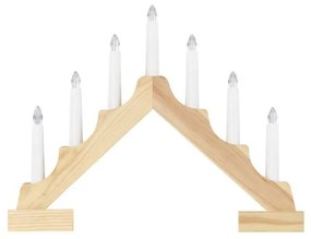 LED Vianočný svietnik 7xLED/2xAA béžová