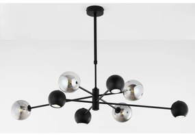 Jupiter 1975 - Luster na tyči MOKA 4xGU10/10W/230V + 4xG9/10W/230V čierna/chróm