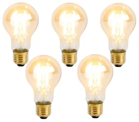 Sada 5 stmievateľných LED žiaroviek E27 s 3-stupňovým stmievaním A60 Goldline 5W 530lm 2200K
