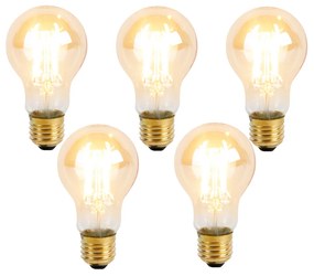 Sada 5 stmievateľných LED žiaroviek E27 s 3-stupňovým stmievaním A60 Goldline 5W 530lm 2200K