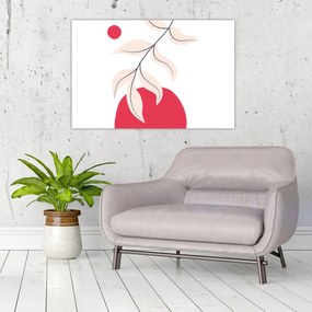 Obraz - Ružová florálna abstrakcia N⁰2 (90x60 cm)