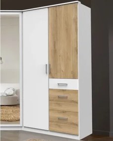 Šatníková skriňa bez zrkadla Click, 91 cm, biela/doskový dub%