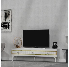 TV stolík/skrinka Vadiki 2 (biela + zlatá) . Vlastná spoľahlivá doprava až k Vám domov. 1095403
