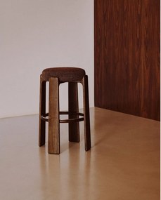 Hnedá/v tmavo prírodnej farbe barová stolička z jaseňového dreva (výška sedadla 75 cm) Granite – Kave Home