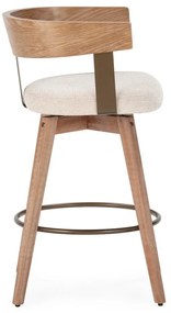 Krémovobiele/v prírodnej farbe čalúnené barové stoličky v súprave s podrúčkami 2 ks Ilia – MOME