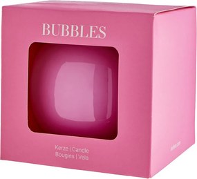 BUBBLES Sviečka guľatá lesklá 9 cm - ružová
