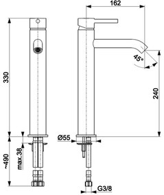 KFA Armatura 5032-612-31 - Umývadlová batéria + výpust MOZA 33 cm zlatá