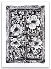 Gario Obraz na plátne Kvety za oknom - Jan Perit Kablan Rozmery: 40 x 60 cm
