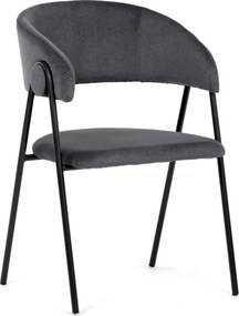 Jedálenská stolička zamatová, sivá DCL-X7130 GREY2