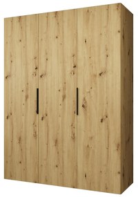 Šatníková skriňa 150 cm Mirabella 1 (dub artisan + čierna). Akcia -18%. Vlastná spoľahlivá doprava až k Vám domov. 1126347