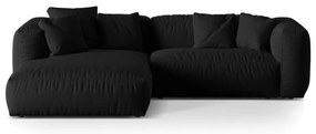 Čierna modulárna rohová pohovka (ľavý roh) Martina – Micadoni Home