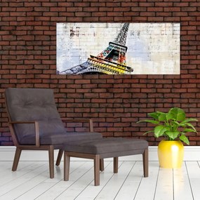 Obraz - Digitálne umenie Eiffelovej veže (120x50 cm)