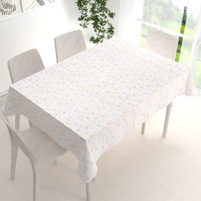 Biante Vianočný dekoračný obdĺžnikový obrus PML-040 Sivé a béžové vločky 50x100 cm