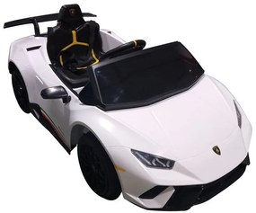 LEAN CARS ELEKTRICKÉ AUTÍČKO - LAMBORGHINI HURACAN - NELAKOVANÉ BIELE- 4x45W MOTOR - 12V4,5 AH BATÉRIA - 2023