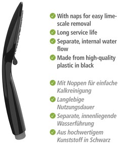 Čierny sprchový set z nerezovej ocele 66 cm Young - Wenko