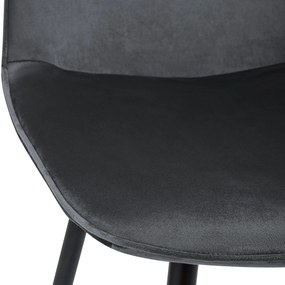 Sada 4 ks jedálenských stoličiek Maryam zamat - tmavosivá