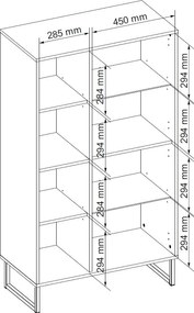 Vitrínová skrinka Cube, dub evoke / pieskovo šedá, s osvetlením