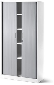JAN NOWAK Kovová skriňa so žalúziovými dverami model DAMIAN 900x1850x450, bielo-šedá