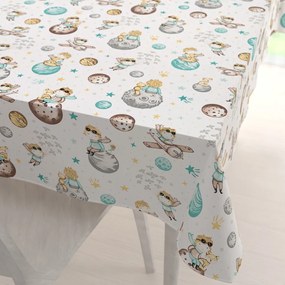 Biante Detský bavlnený obdĺžnikový obrus Sandra SA-561 Malý princ na bielom 140x160 cm