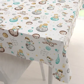 Biante Detský bavlnený obdĺžnikový obrus Sandra SA-561 Malý princ na bielom 140x200 cm