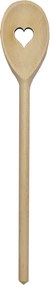 AMADEA Drevená vareška so srdcom, masívne drevo, dĺžka 30 cm