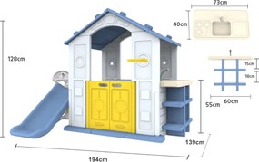Ramiz Domček so šmýkačkou a umývadlom Modrá strecha