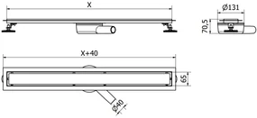 Mexen Flat 360 ° M01 rotačný lineárny odtok 50 cm chróm - 1020050-40
