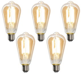 Sada 5 ks Smart E27 stmievateľná v Kelvinovej LED lampe ST64 goldline 7W 700 lm 1800-4000K