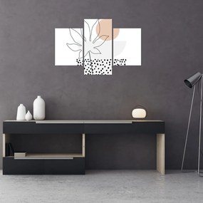 Obraz - Line art kvety N⁰3 (90x60 cm)