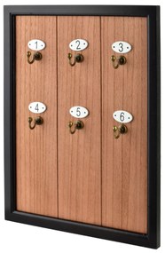 Skříňka na klíče STACY 40x30 cm černá/hnědá