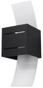 Nástenné svietidlo Loreto, 1x sklenené/čierne kovové tienidlo