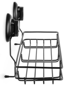 Čierna samodržiaca nástenná kuchynská polička Compactor Bestlock Black Kitchen Shelf, 45,5 x 12 cm