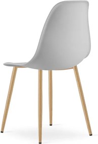 Set troch jedálenských stoličiek WAT sivý - naturálne nohy (3 ks)