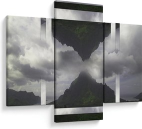 Obraz - Hory na Islande, geometrická koláž (90x60 cm)