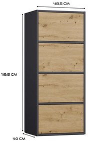 Skrinka Afoctera 1 (antracit + dub artisan). Akcia -20%. Vlastná spoľahlivá doprava až k Vám domov. 1132878