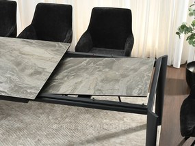 Jedálenský stôl Telefonico (mramor + čierna). Akcia -15%. Vlastná spoľahlivá doprava až k Vám domov. 1137183