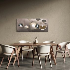 Obraz - Zlatohnedá abstrakcia (120x50 cm)