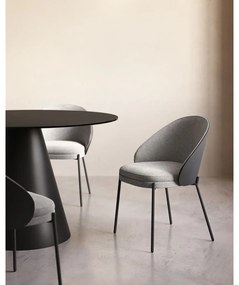 Čierne/sivé čalúnené jedálenské kreslo Eamy – Kave Home