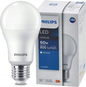 LED žiarovka E27 PHILIPS 8W 806lm 4000K - neutrálna biela